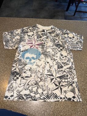 Vintage y2k Tennessee River Punk Goth all over print shirt